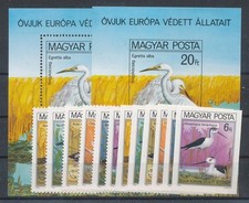 852452) Ungheria n.3451-3456A+B+blocco 146A+B** uccellini Michel€ 78,00€
