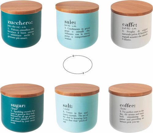 Set barattoli sale zucchero - 3, sale,