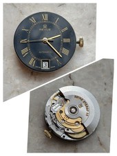 70s REVUE AUTOMATIC CAL. MSR S76 VINTAGE WATCH MOVEMENT UHREN WORKING BLACK DIAL