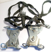 2 RAMPONI DA GHIACCIO MILITARI ALPINI-IN METALLO-CINGHIETTO IN FIBRA SINTETICA