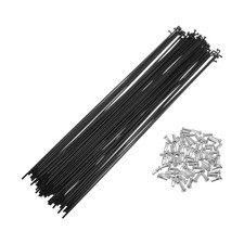 72 Raggi bici 14G 286mm per ruota, acciaio/carbonio, nero