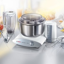 Impastatrice Robot BOSCH UNIVERSAL PLUS 1000W 5,3L, Bianco, Argento, MUM6N21/3