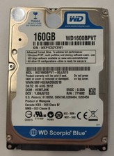 Hard Disk HDD Western Digital Scorpio Blue WD1600BPVT-00JJ5T0 160Gb 2,5"