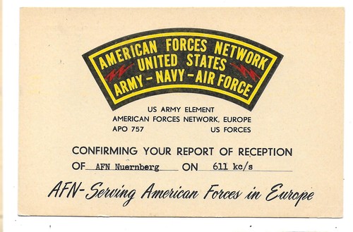 Qsl radio afn american - qsl,