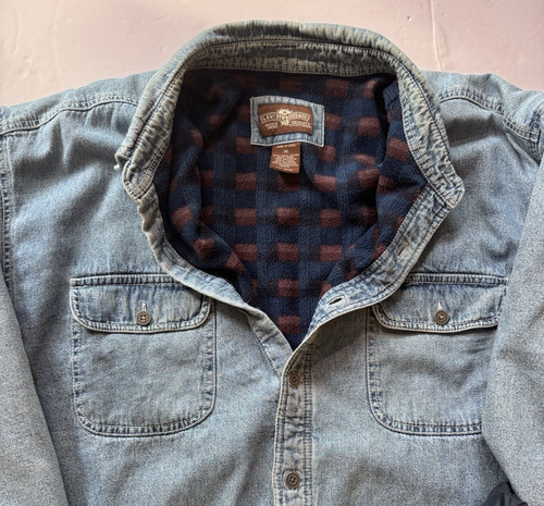 Giacca camicia denim foderata