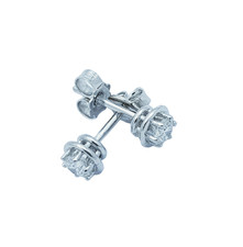 Orecchini in Oro Bianco 18 kt con Diamanti Certificati 0.30 ct Totali - Modello 