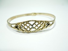 BRACCIALE BRACCIALETTO VINTAGE STILE ART DECO BAMBINO BAMBINI GF ORO RIEMPITO REGOLABILE.