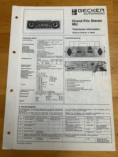 Becker autoradio grand prix - becker,