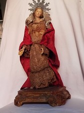 statua immacolata arti terracotta occhi vetro vestita originale corpo stoppa