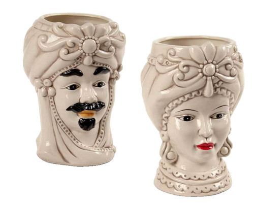 Coppia vaso testa moro uomo - coppia,