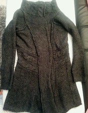Cardigan lungo Cappottino di maglia Donna 30% Mohair tg L