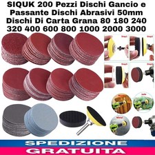 200 Dischi Abrasivi 50Mm Di Carta Grana80 180 240 320 400 600 800 1000 2000 3000
