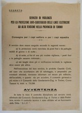 FASCISMO RSI - Vigilanza Antisabotaggio Linee Elettriche Torino, SIP, SEGRETO