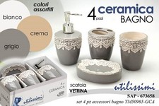 SET 4 PZ ACCESSORI BAGNO IN