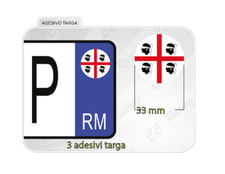 3 ADESIVI sticker bollino targa/plate Auto Moto Regione SARDEGNA Mori VR1
