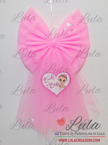 Fiocco nascita tulle - fiocco,