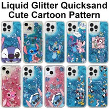 Custodia TPU trasparente simpatica cartone animato punto rosa angelo liquido sabbia viva per iPhone