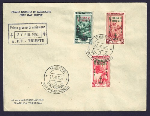 1953 fdc italia trieste zona - italia,