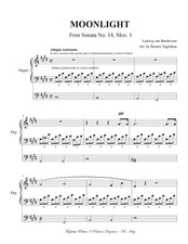 BEETHOVEN - MOONLIGHT - For organ 3 staff