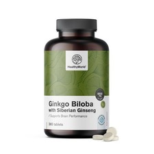 Ginkgo Biloba Con Ginseng Siberiano 6600 mg - Dose Elevata 365 Cps (1 Anno)
