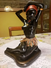 ARTE AFRICANA SCULTURA DONNA NERA NUDO GESSO OTTIME CONDIZIONI BELLISSIMA!!!