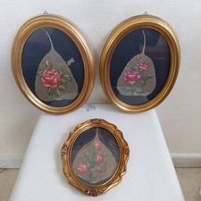 3 Dipinto a mano olio Rose su