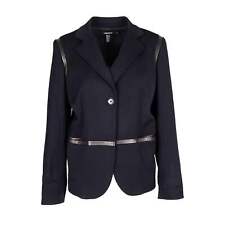 Giacca vintage DKNY anni 2000 con bordo in ecopelle - cappotto stile retrò Y2K