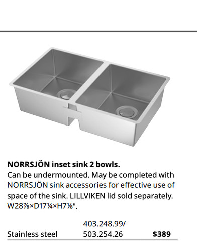 Ikea norrsjön lavello doppia - ikea,
