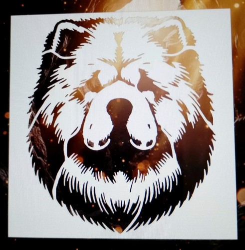 Large chow head face - chow, stencil