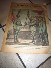 domenica corriere 1944 FASCISMO RSI DUCE CONSEGNA BANDIERA ESERCITO REPUBBLICANO