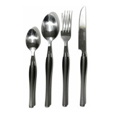 Servizio posate 24 pezzi da tavola per 6 persone set in acciaio inox grigio