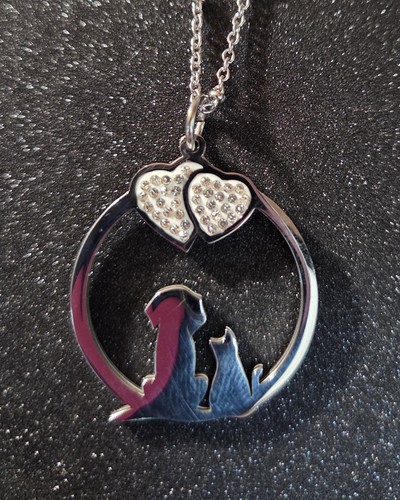 Collana acciaio gatto cane - collana,