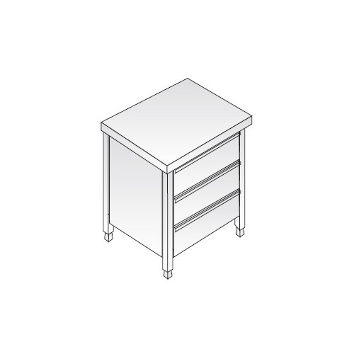 Cassettiera 56x70x85 acciaio