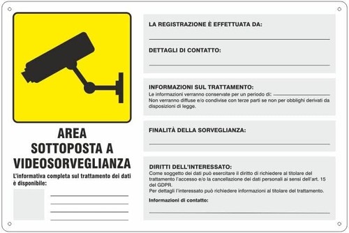Cartello area sottoposta a - area,