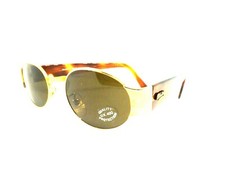 occhiali vintage da sole uomo donna ORO ovale made in italy metallo anni 90