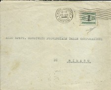 RSI - Lettera nel distretto con 25 cent Segnatasse Fascetto 25.08.1944
