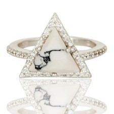 Anello Howlite Bianco Naturale