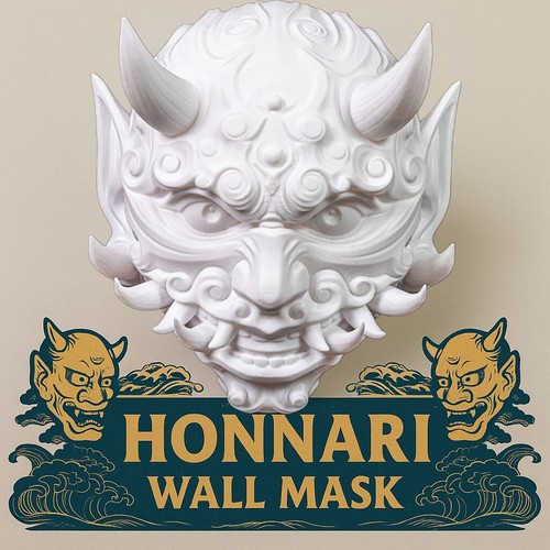 Maschera parete giapponese - parete,