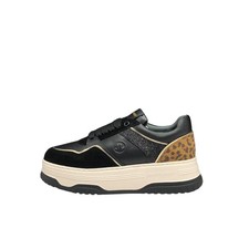 JANET & JANET Sneakers J423 SCARPE CASUAL DONNA IN PELLE Leopard Nero