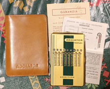 ADDIATOR TRIPLEX - calcolatrice meccanica ottone con custodia in pelle