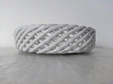 CENTROTAVOLA IN CERAMICA BIANCA INTRECCIATO CONTENITORE DESIGN MADE IN ITALY