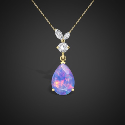 Collana con ciondolo opale