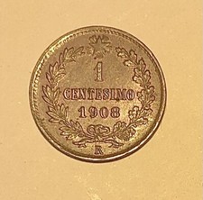 Regno d’Italia -Re V. Emanuele III Centesimo 1 - Rame- Anno 1908 SPL+.