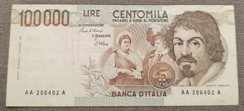 100000 lire caravaggio - 100000,