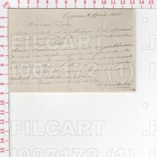 I7172 GIUSEPPE GARIBALDI CARTOLINA ANNI ’10 CON SCRITTO 1820 AUTOGRAFO STAMPATO