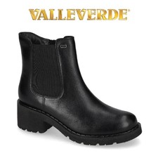 Valleverde Stivaletto Donna Biker Tronchetto con Cerniera e Elastico 17121 Nero