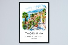 Taormina Watercolor Poster