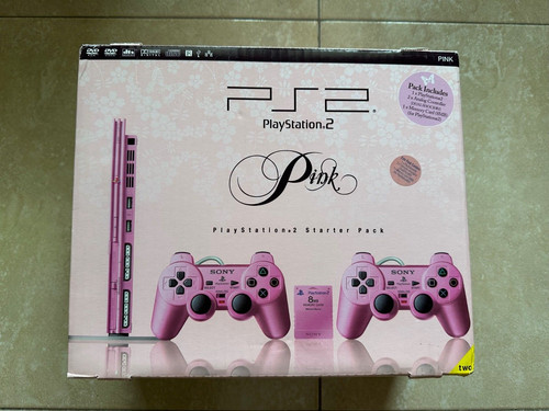 Console rosa sottile sony ps2 - console,
