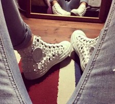 Converse bianche alte - converse,