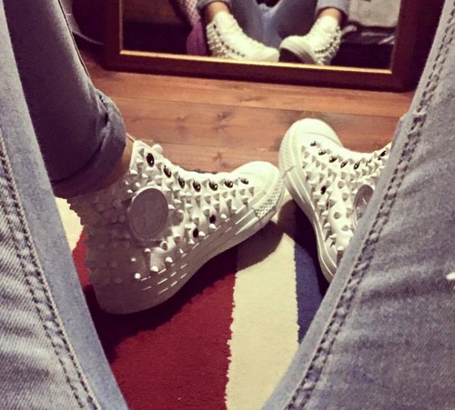 Converse bianche alte - converse,